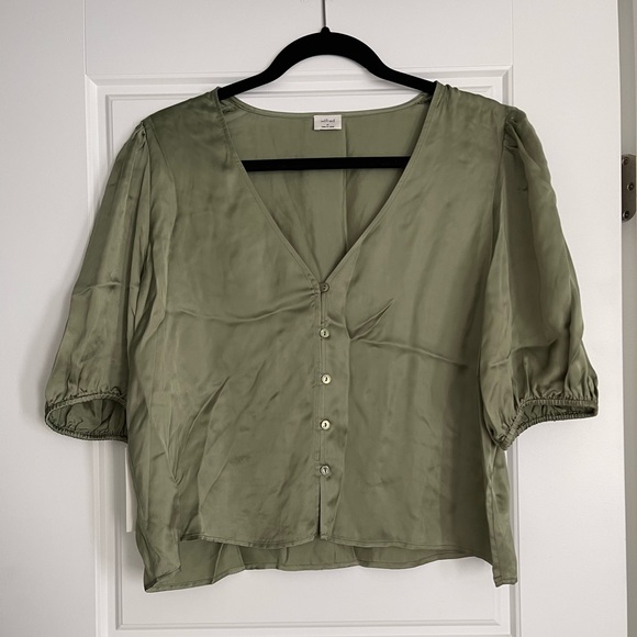BNWT Green Wilfred Satin Blouse - Picture 1 of 3